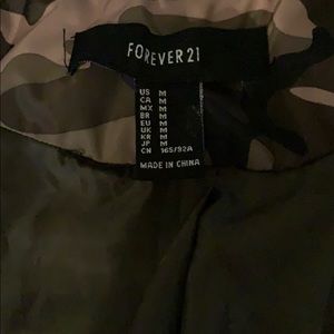 camouflage forever 21 rain coat